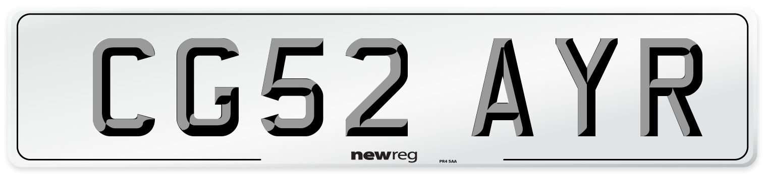 CG52 AYR Number Plate from New Reg